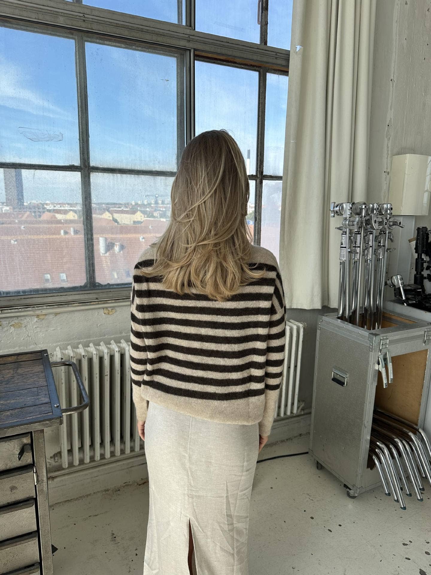 Casual, loose and laid-back striped sweater