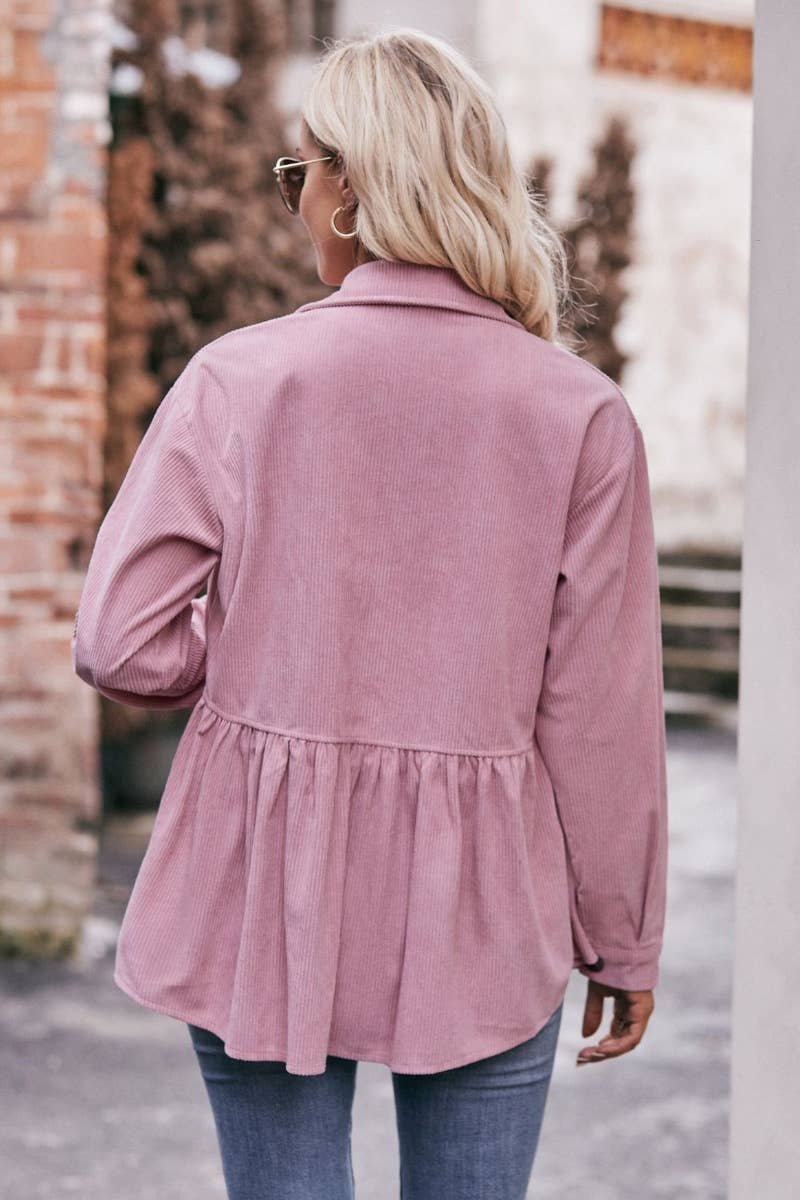 CWTSTL2189_AUTUMN POCKET CORDUROY LONG-SLEEVED SHIRT