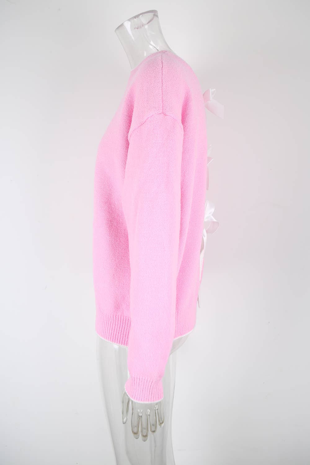 Bowknot is lace-up back sexy back sweater