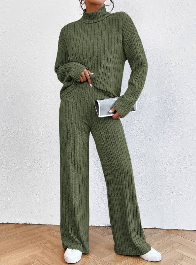 CASUAL HIGH-NECK KNITTED LONG-SLEEVED PANT SUIT_CWSTB1237