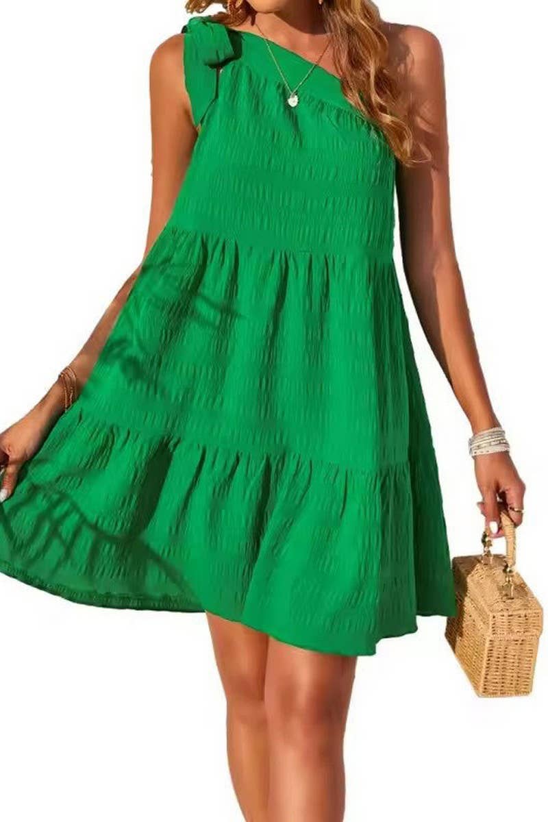 CWDSD7614_SUMMER HIGH-END OFF-SHOULDER SHORT DRESS