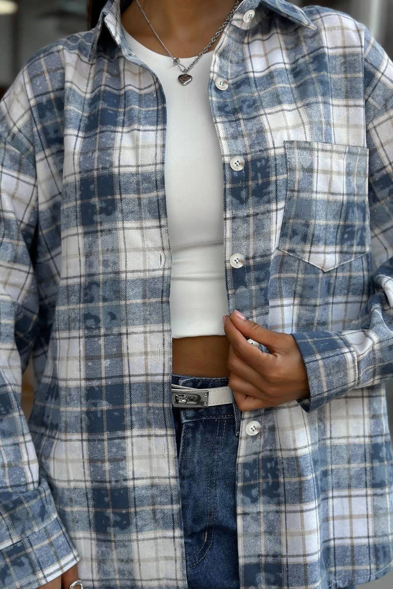 CWTBLL00610_CLASSIC CASUAL PLAID LONG-SLEEVED COMMUTER SHIRT