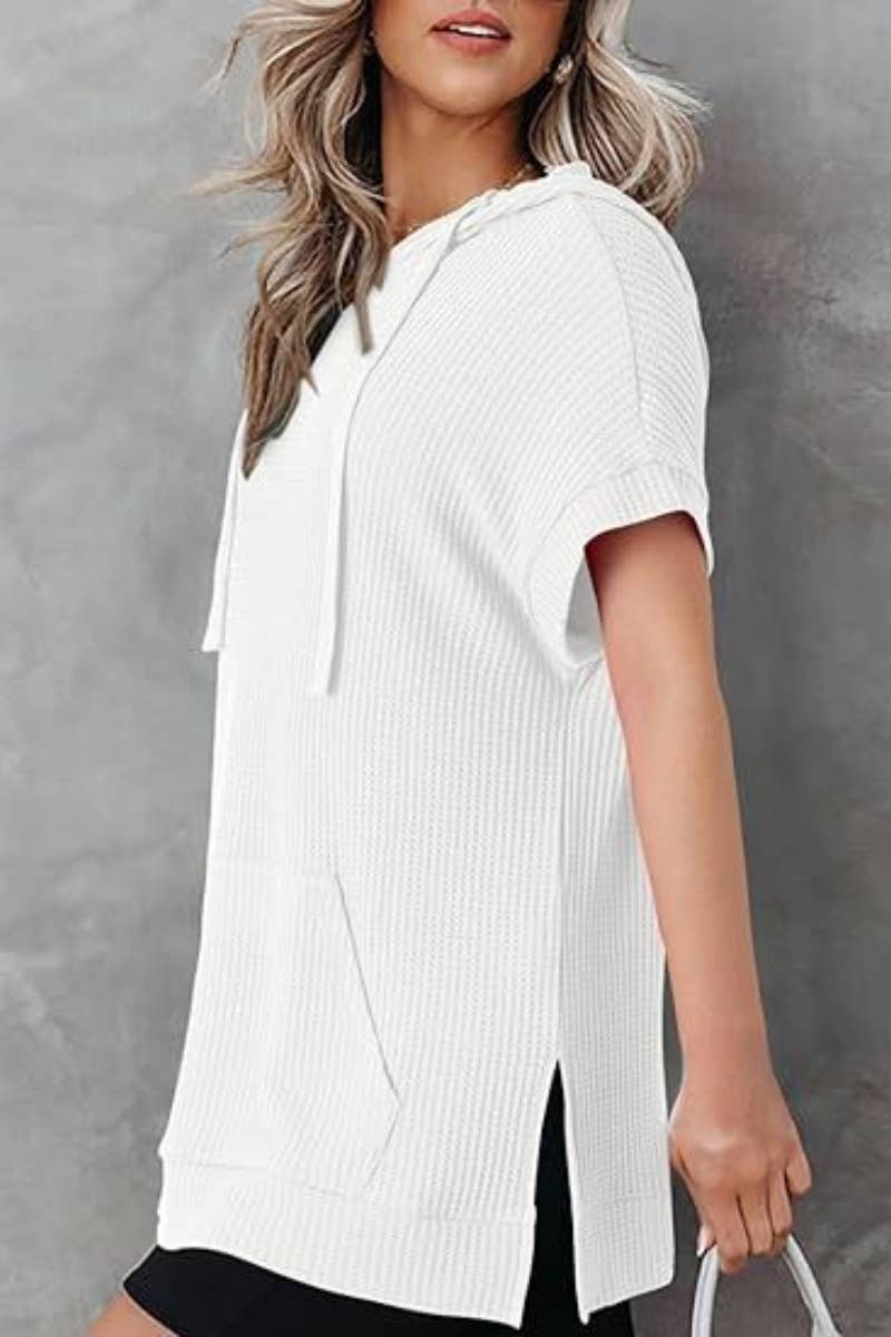 CWDSD4920_SUMMER DRAWSTRING HOODED DRESS SHORT