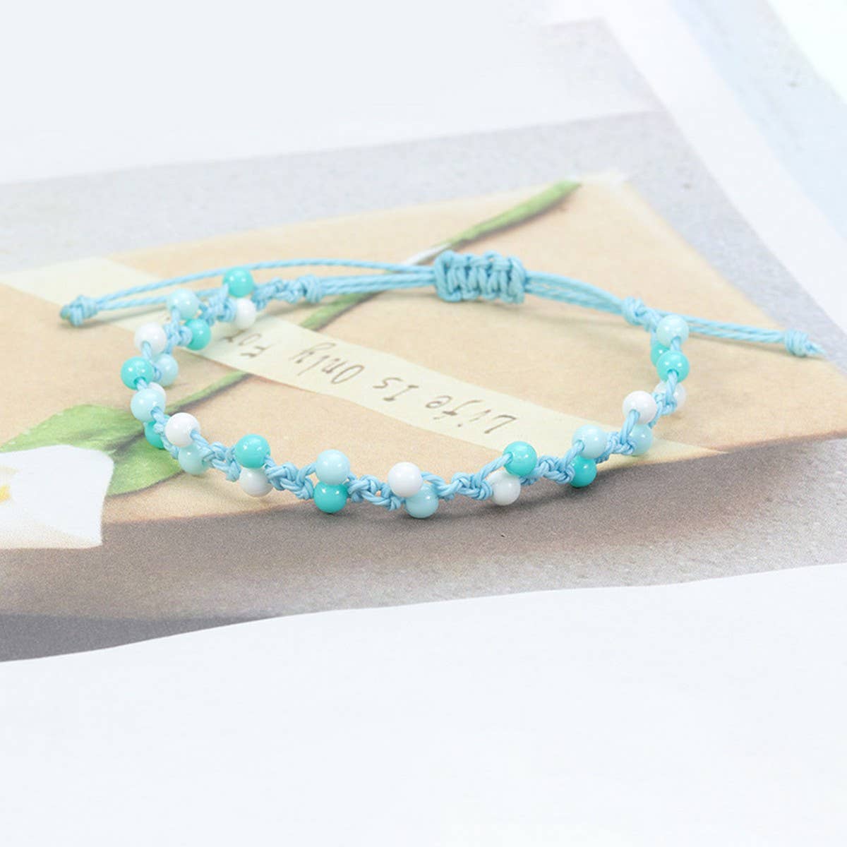 MACARON COLORED BEAD WOVEN BRACELET