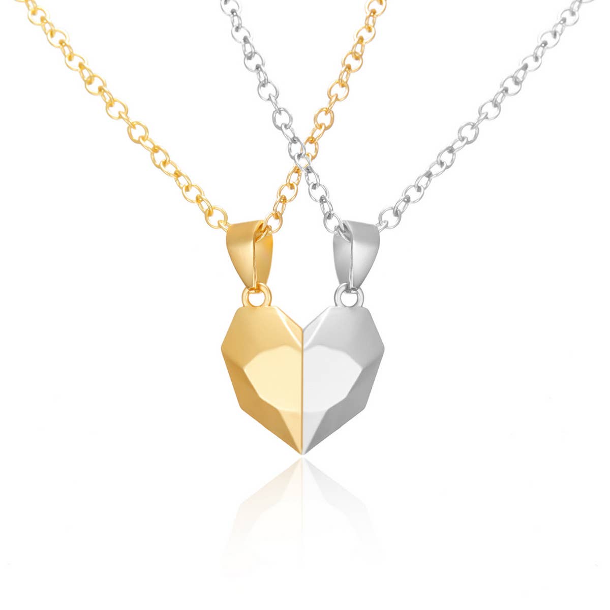 FASHIONABLE SPLICING MAGNETIC HEART NECKLACE