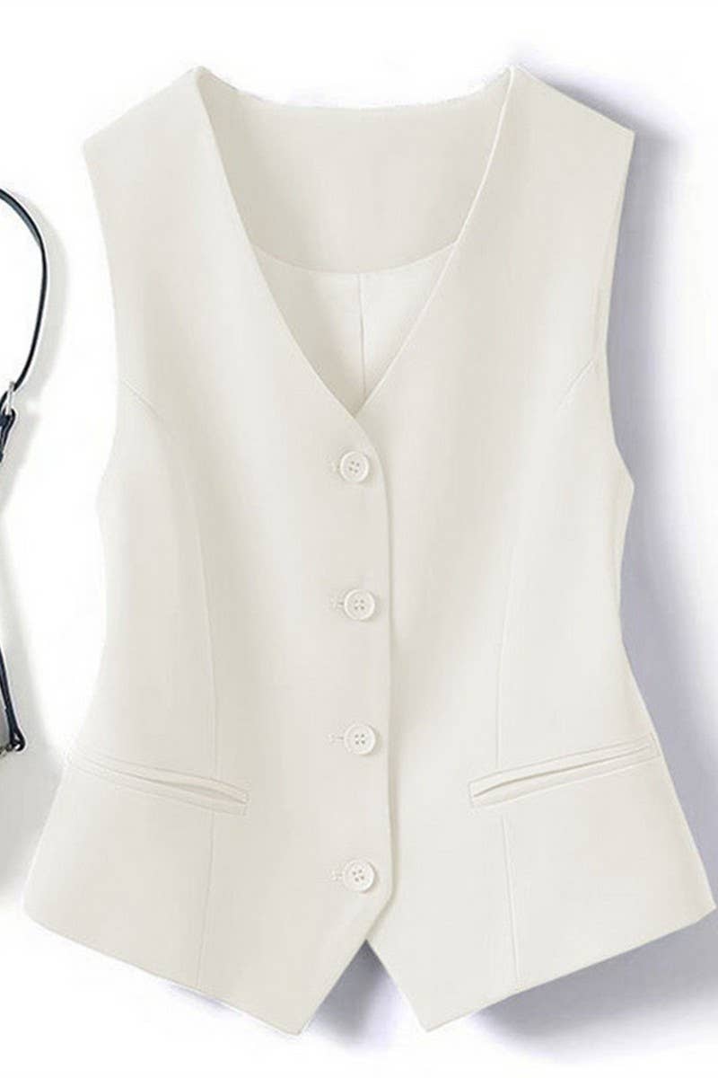 CWOV00108_SPRING AND AUTUMN SLIM OUTER LAYER SHORT VEST