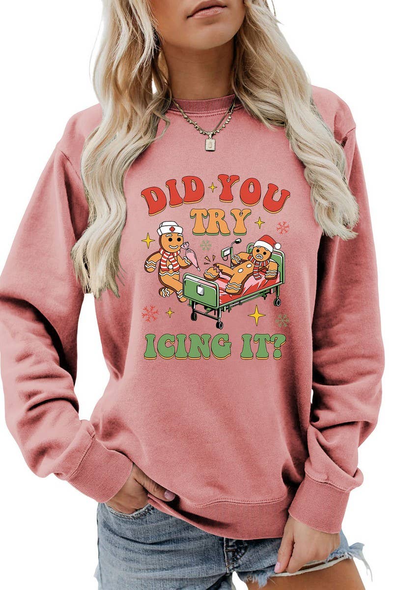 CWTBLL01331_FUNNY CHRISTMAS GRAPHIC LONG SLEEVE SWEATSHIRT