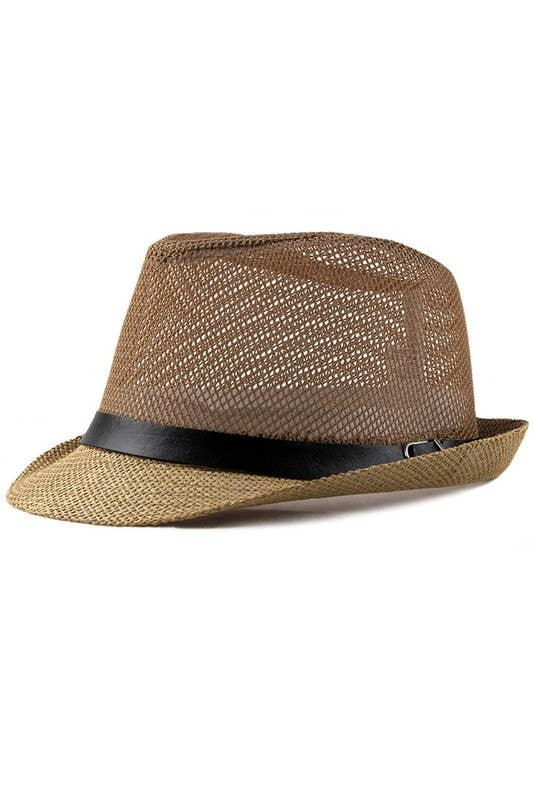 FASHION JAZZ MESH BEACH FEDORA_CWAH050