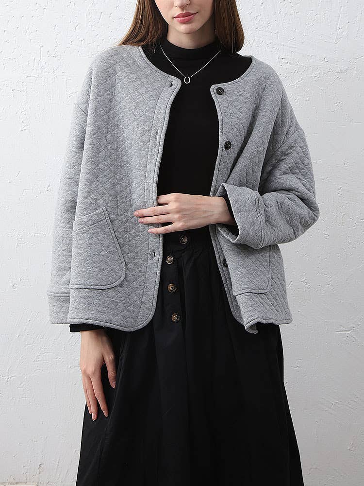 Diamond-shaped double-sided cotton jacket