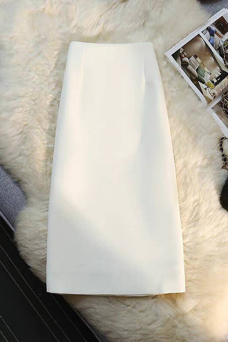 CWBLS00687_SUMMER DRAPE COMMUTER STYLE SUIT SKIRT