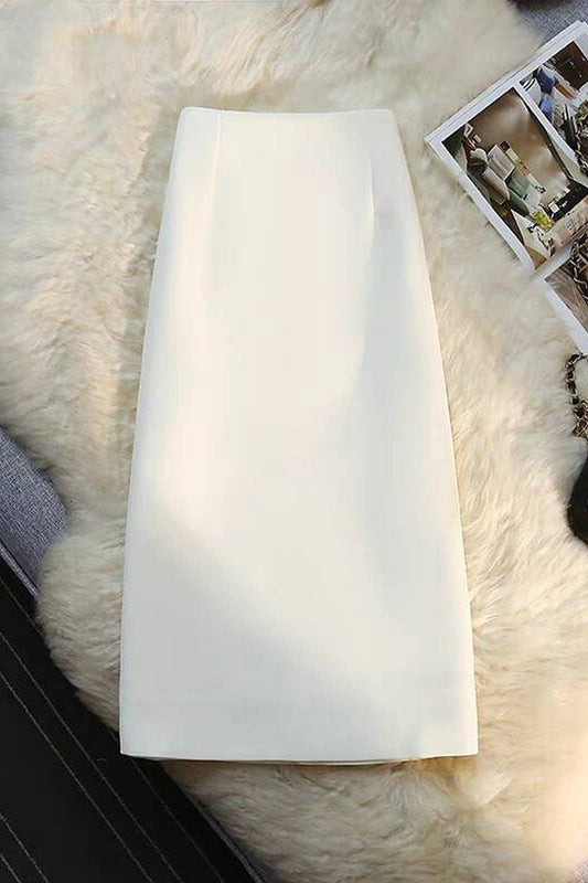 CWBLS00687_SUMMER DRAPE COMMUTER STYLE SUIT SKIRT