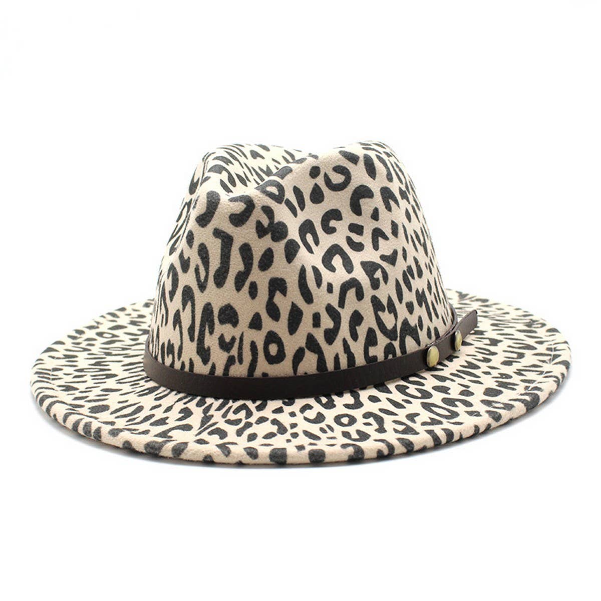 FASHION LEOPARD PRINT WOOLEN HAT JAZZ HAT FELT HAT_CWAH2542