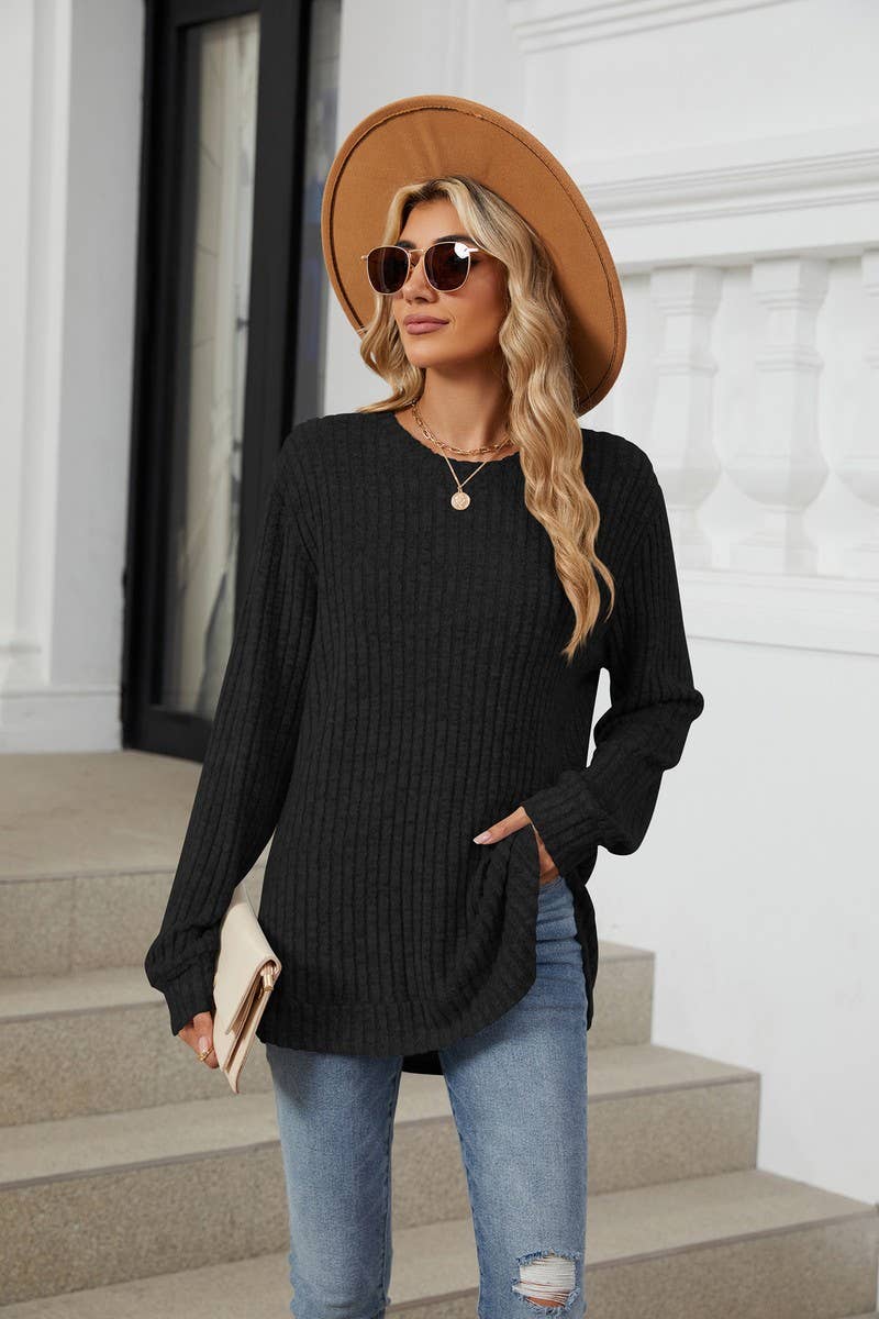 CWTBLL3744_AUTUMN AND WINTER COLLAR CASUAL TOPS