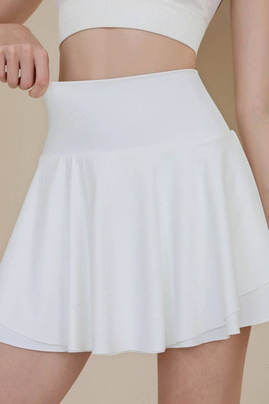 CWBSS0173_HIGH WAISTED ANTI SLIP YOGA SHORT SKIRT