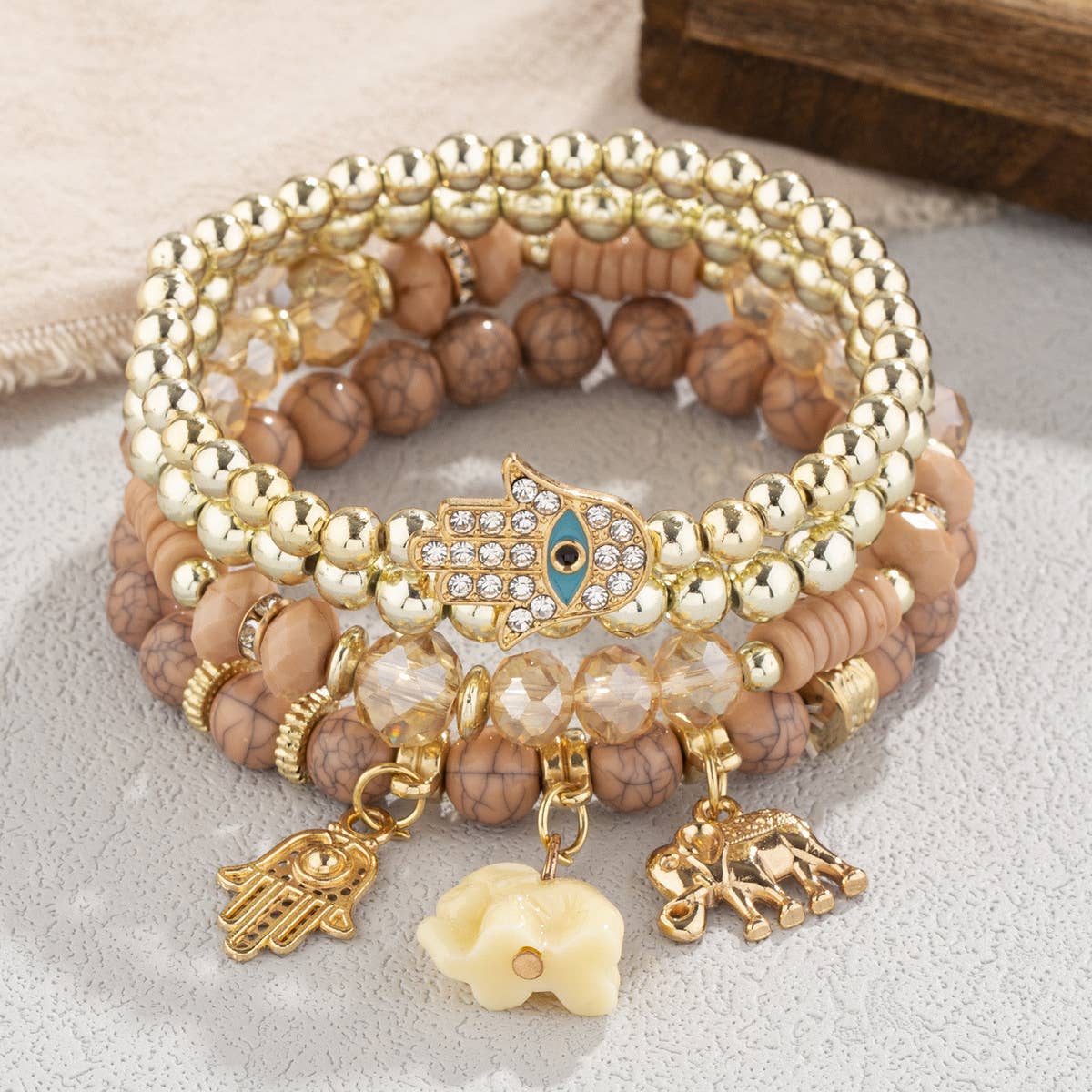 TASSEL MULTI-LAYER MIXED COLOR BEADED BRACELET
