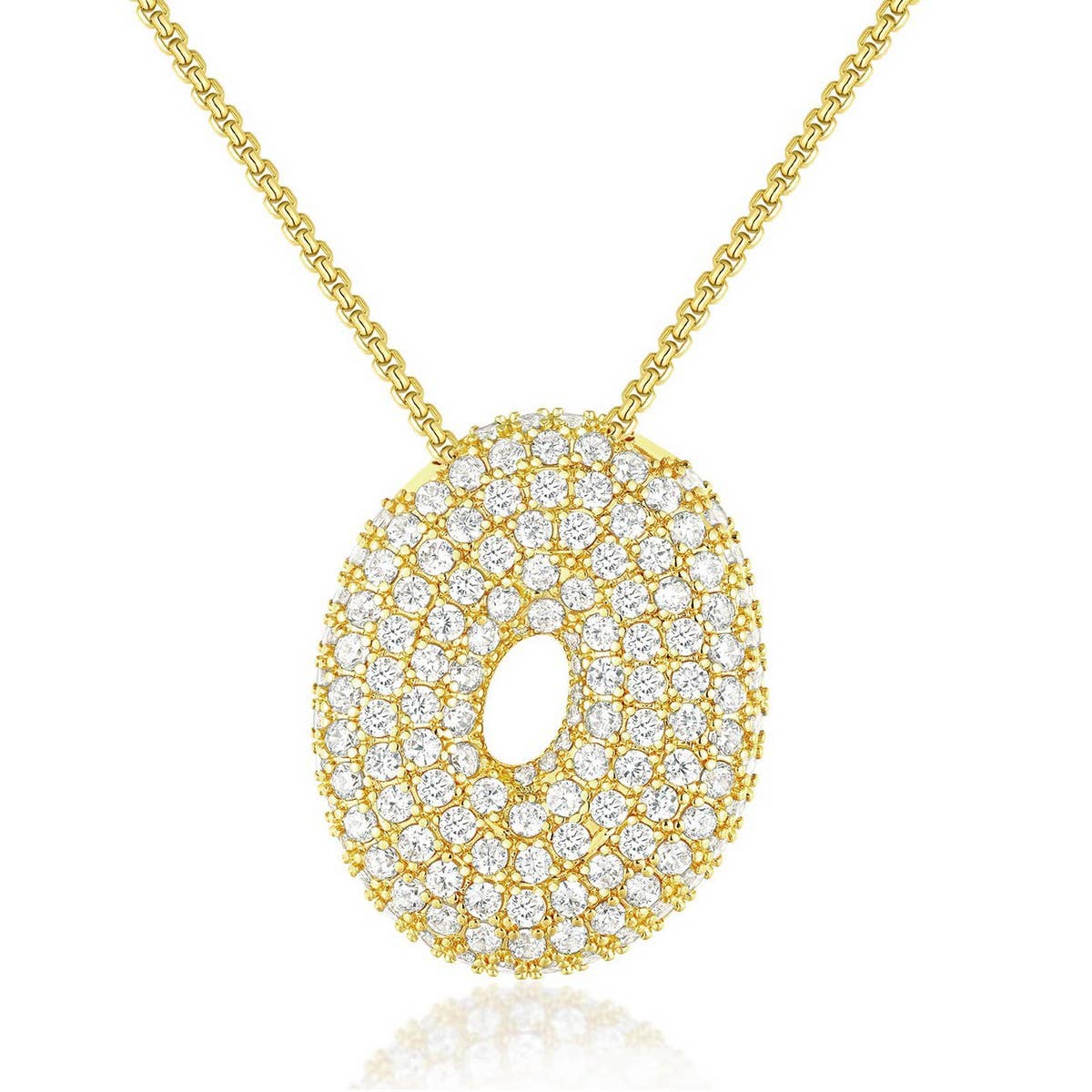 Fashionable Pendant Necklace - Zirconia Letters