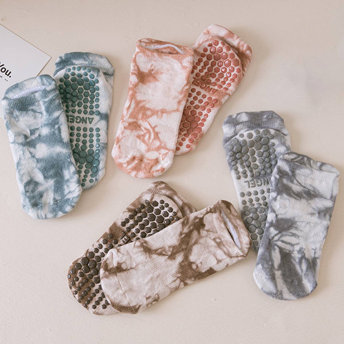 WOMEN YOGA ANTI-SLIP TIE-DYED SPORTS SOCKS