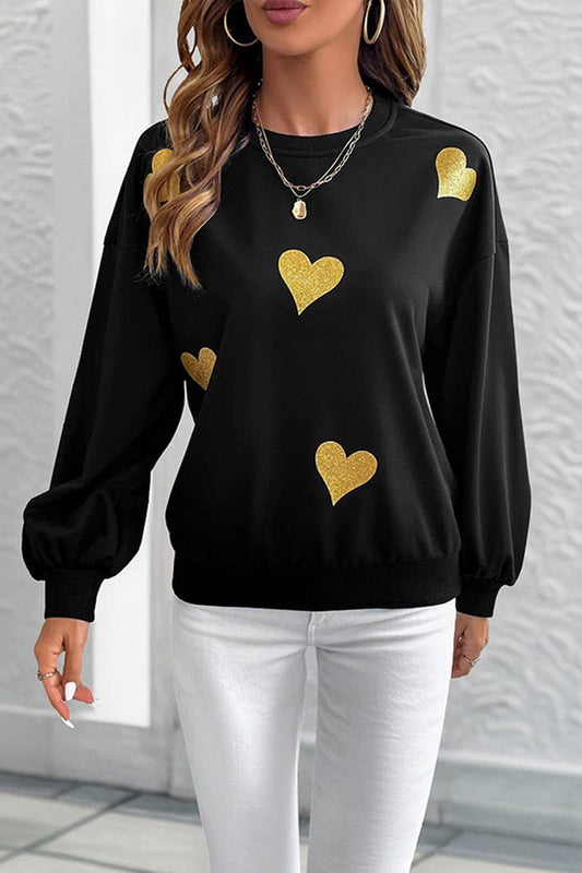 CWTBLL4044_LOOSE FIT LONG SLEEVE HEART PRINT SWEATSHIRT