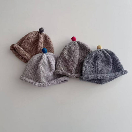 CHILDREN'S STYLISH CUTE COLORED BALL KNITTED HAT_CWAH2933