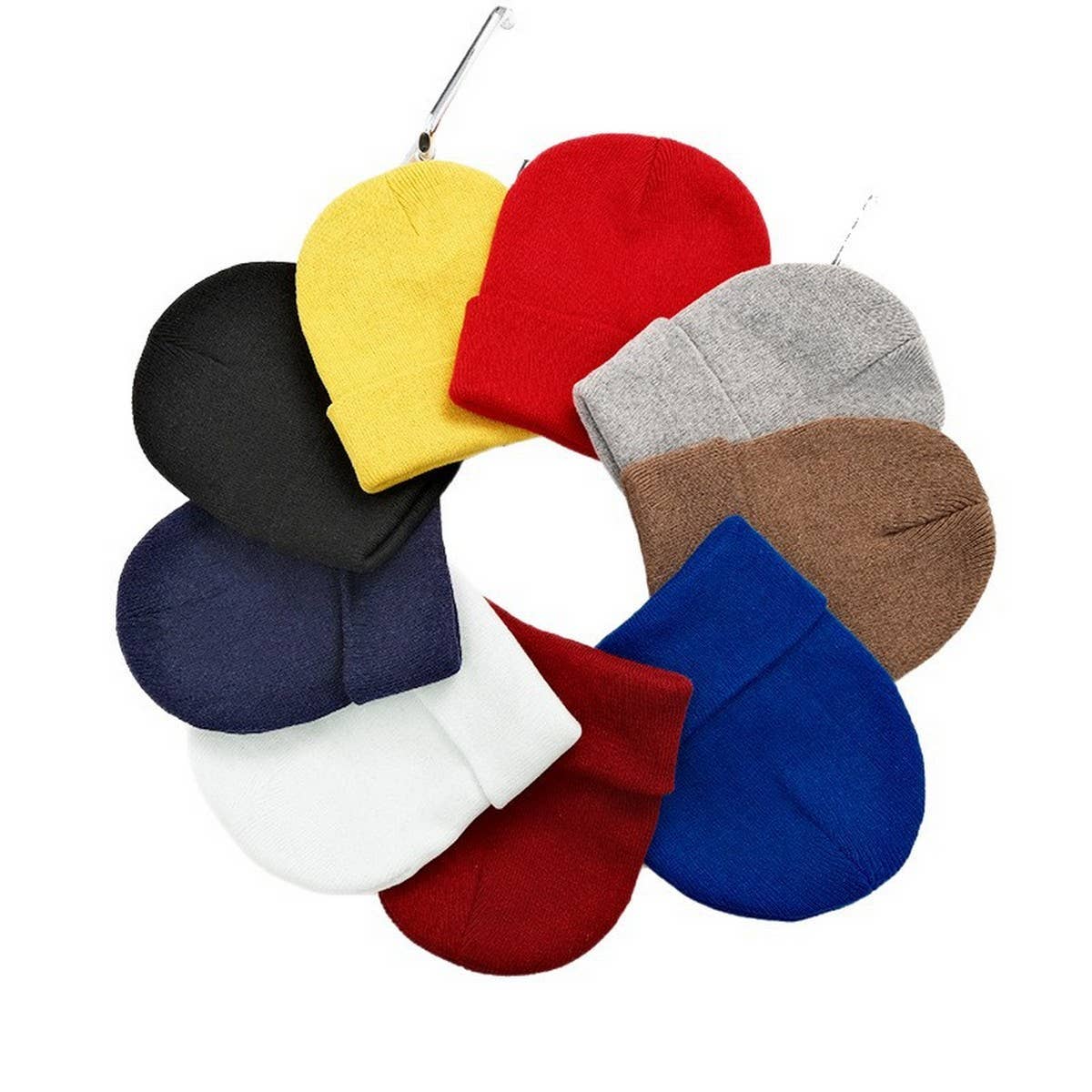 CWAH04340_MENS BLACK PLAIN KNIT BEANIE HAT POLYESTER