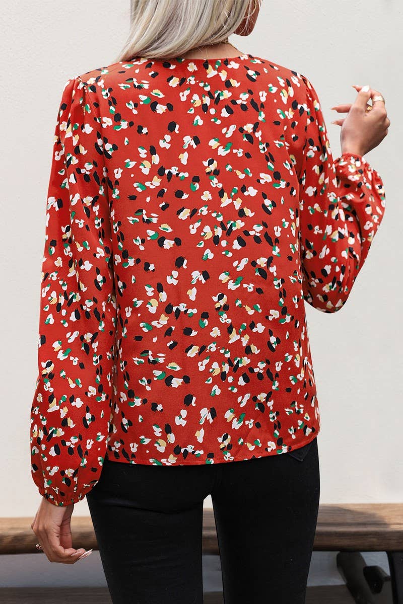 CWTBLL3586_SPRING AND AUTUMN NEW LONG-SLEEVED V-NECK SHIRT