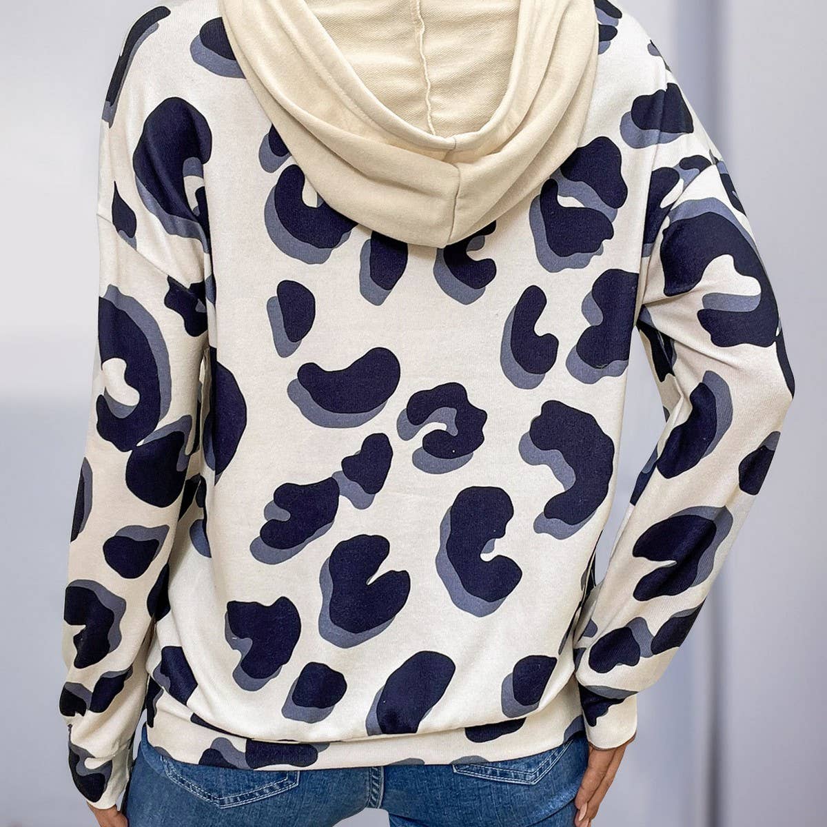 Cut-out patchwork hoodie print fake two hoodies