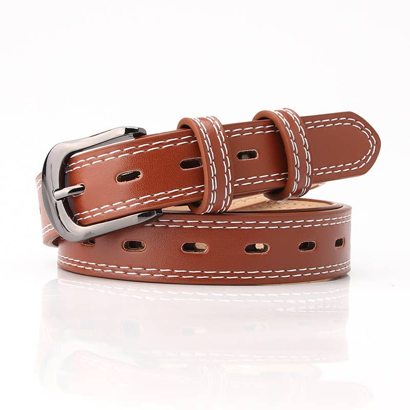 Double-line decorative fashionable versatile belt