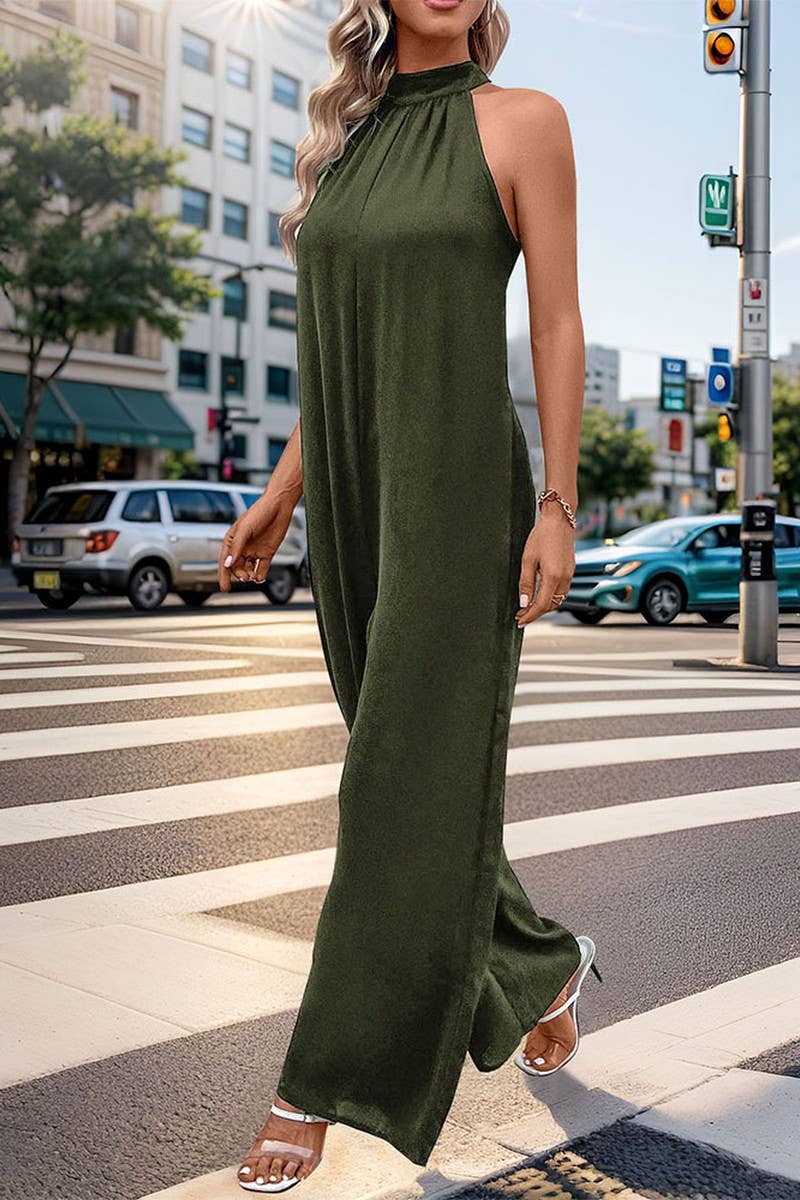 CWSJS0866_HALTER NECK SOLID COLOR STRAIGHT JUMPSUIT