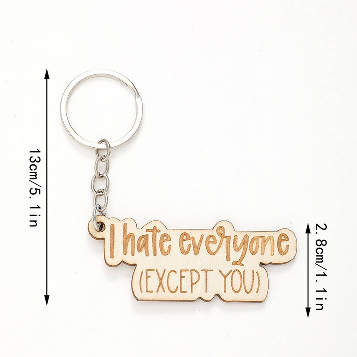 LASER ENGRAVED WOODEN KEYCHAIN