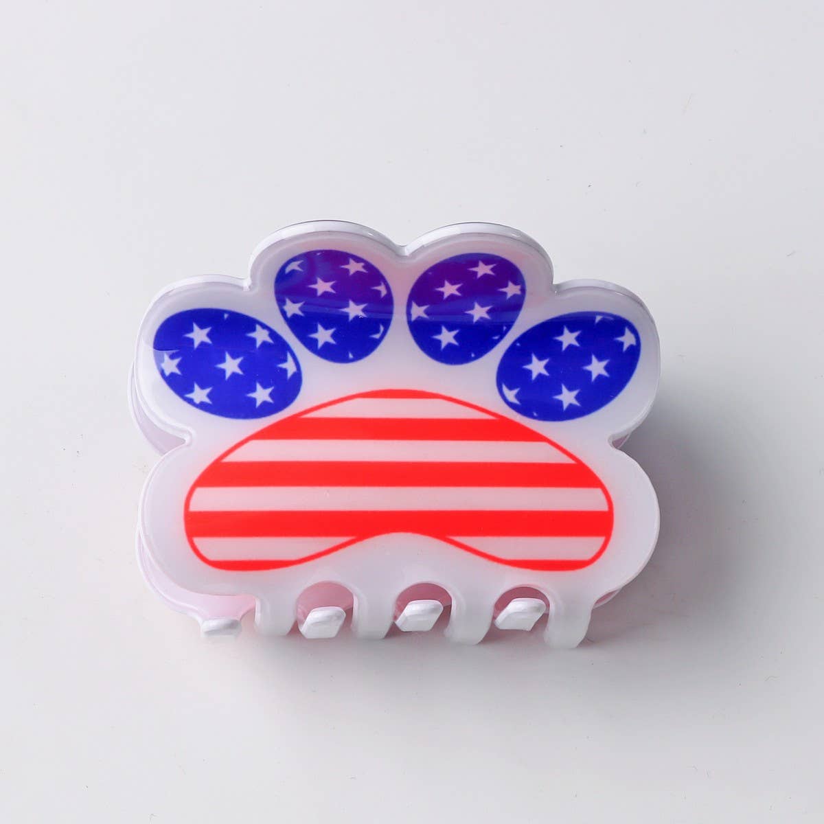 CWAHA1239_4TH OF JULY FLAG PETAL SHAPE HAIR CLAW CLIP