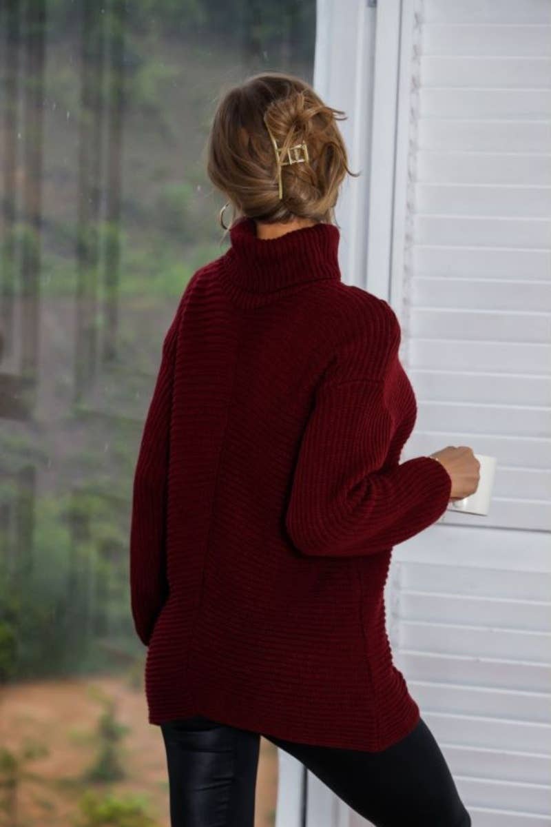 CWOSWL6432_WINTER TURTLENECK LONG SLEEVE SWEATER LONG STYLE
