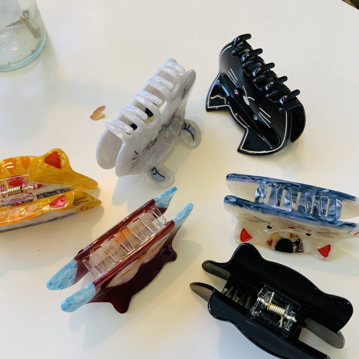 CWAHA1523_FUNNY CARTOON CAT,RABBIT,OWL,HAIR CLAW CLIP