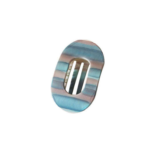 CWAHA07415_IRIDESCENT OVAL HAIR CLAW CLIP STRONG GRIP