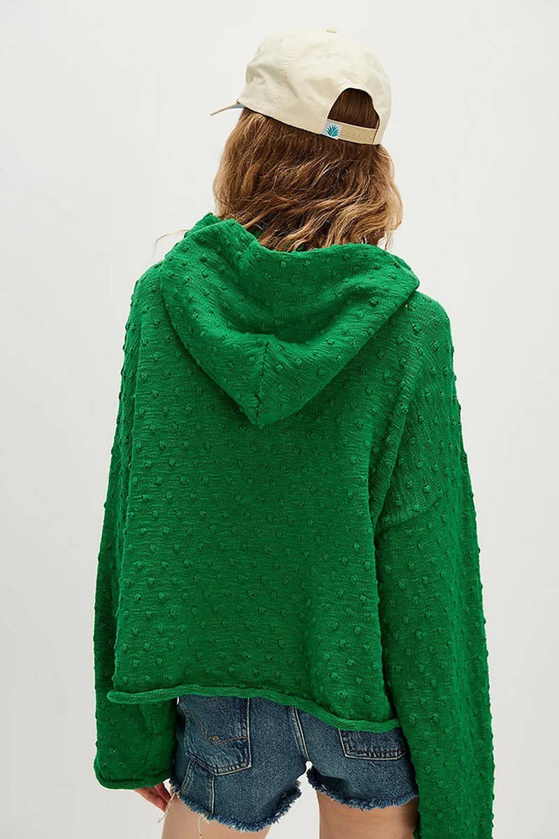 CWOSWL07756_2025 CASUAL LOOSE PULLOVER HOODED KNIT SWEATER