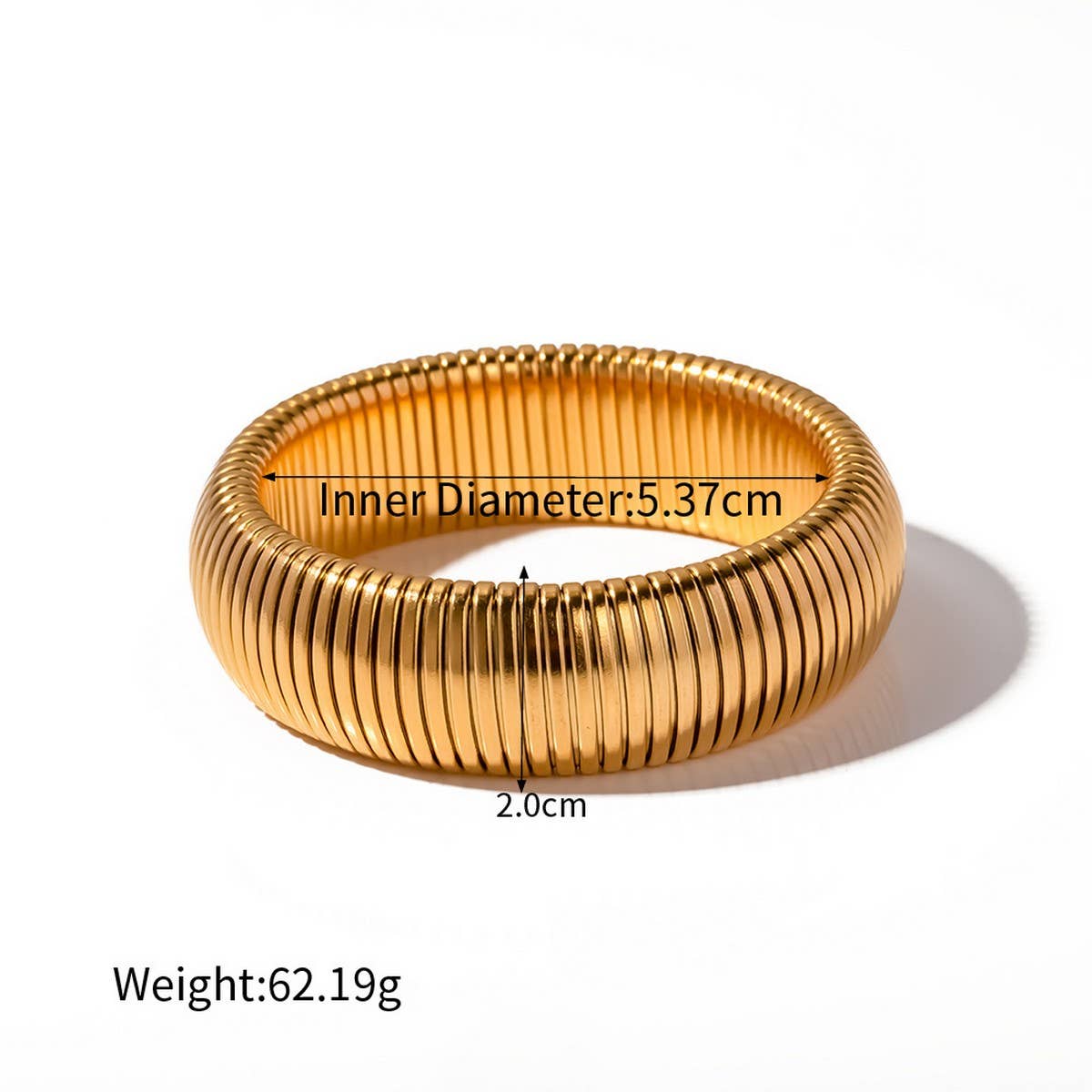 Chic Wide Snake Chain Bangle in Gold &Silver Steel