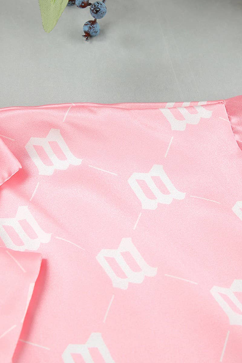 CWSPJ0083_PRINTED SHORT SLEEVED SHIRT SHORTS PAJAMAS SET