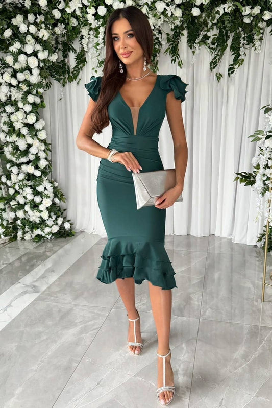 CASUAL FASHION PARTY SOLID COLOR DRESS WITH HIPS