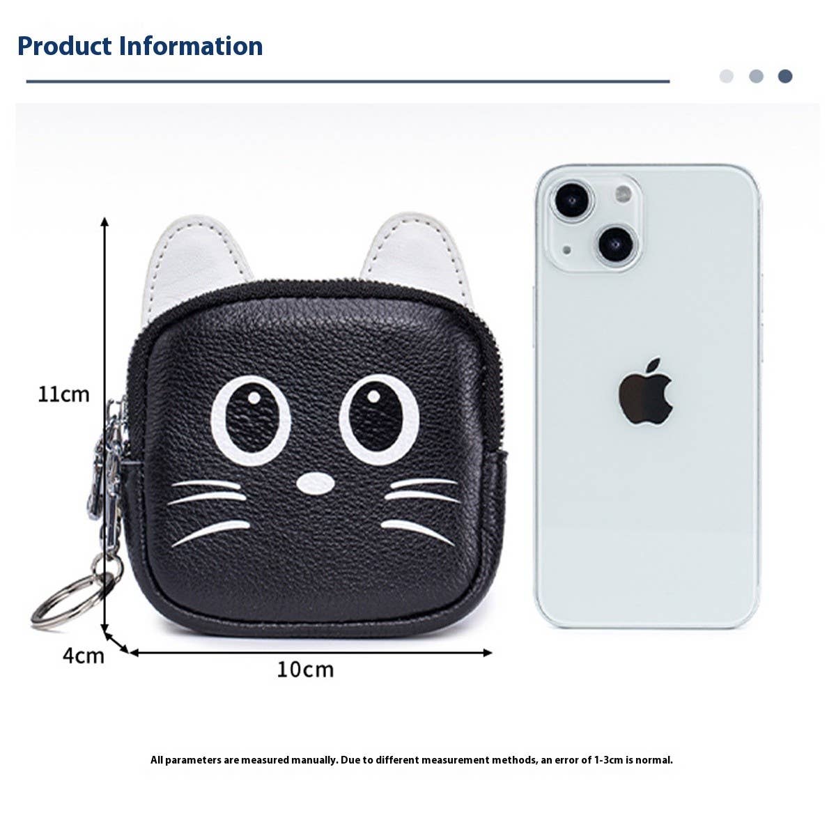 Cute Cat Leather Wallet ? Double Zipper Pouch_CUAB00383