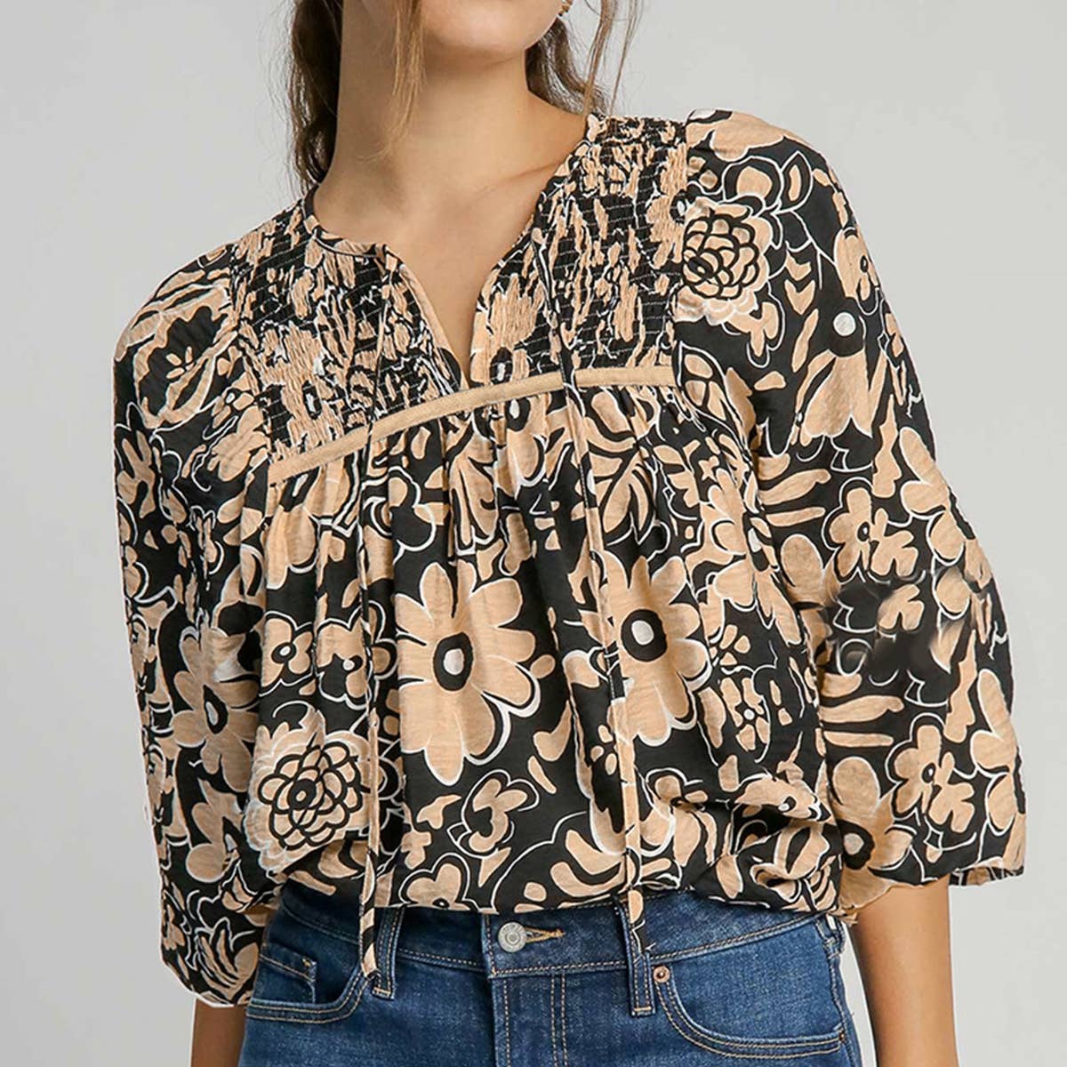 FASHION TREND FLORAL PRINT JUMPER CHIFFON