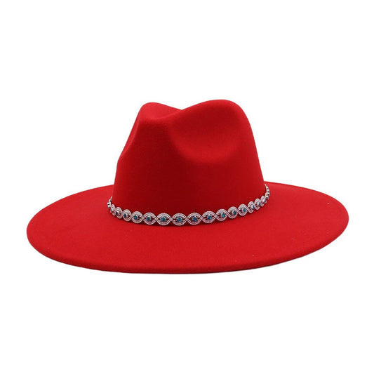 Ethnic Style Wool Blend Fedora Hat Men & Women_CWAH04388