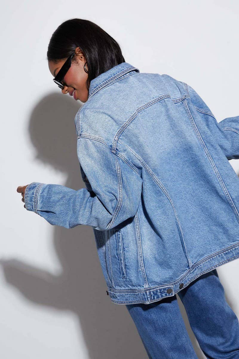 CWJT0074_WASHED DENIM LOOSE FIT LONG SLEEVE JACKET