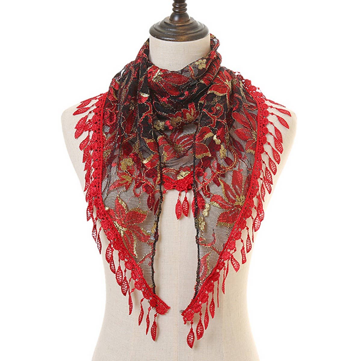FASHIONABLE THIN LACE COLORED SCARF VEIL