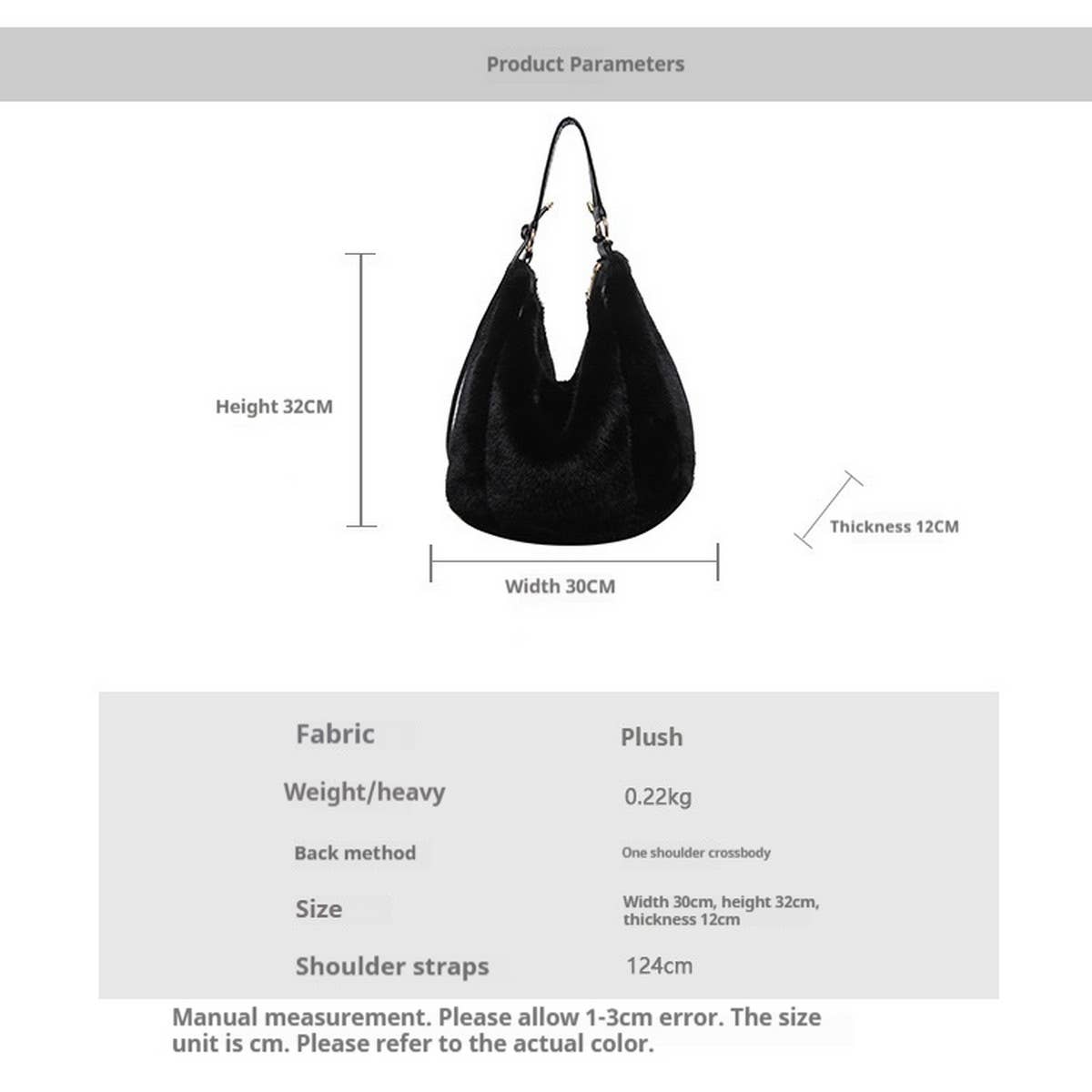 Faux Fur Tote Bag Women Large Shoulder Handbag_CUAB00638