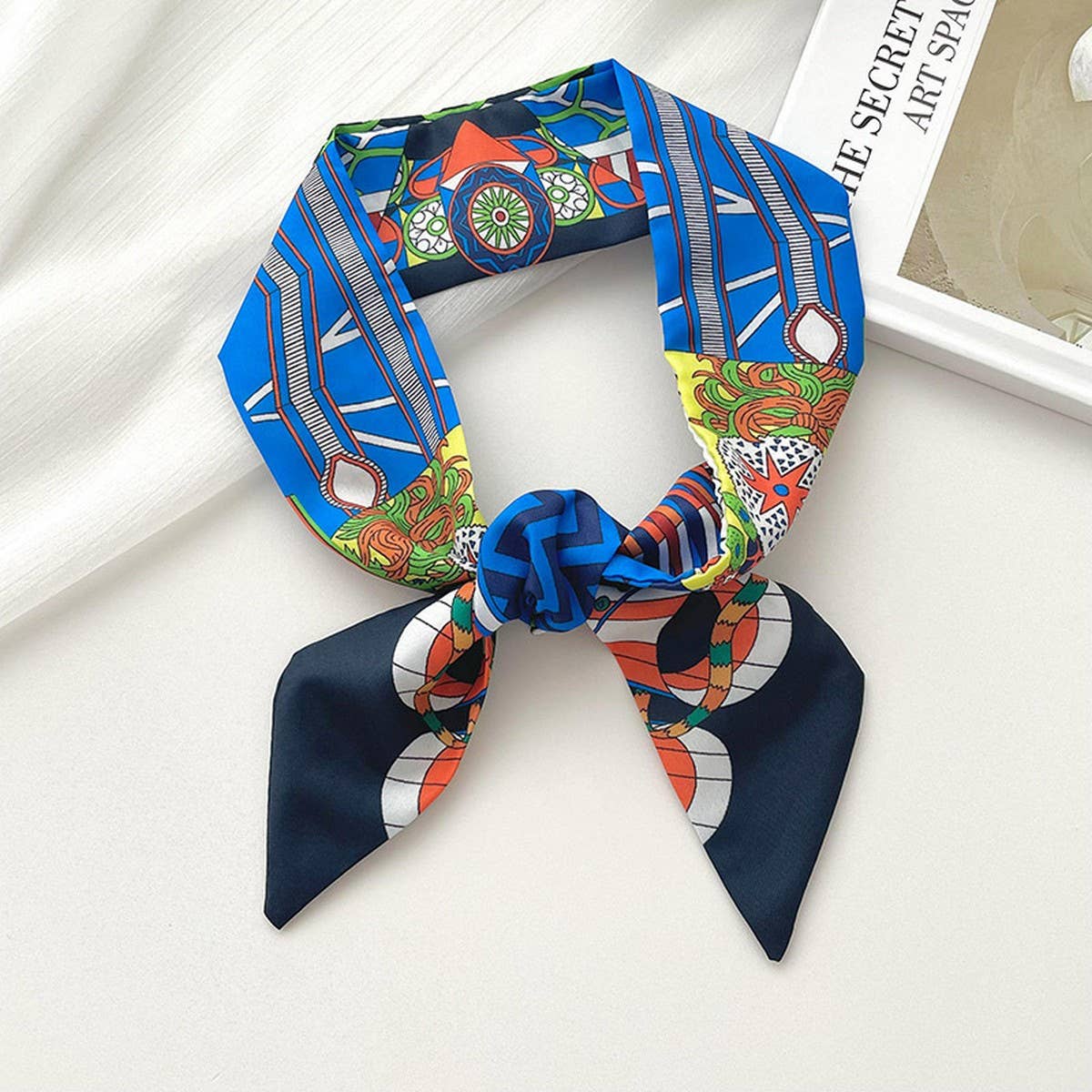 RETRO LONG TIE BAG HANDLE RIBBON SCARF_CWASC0722