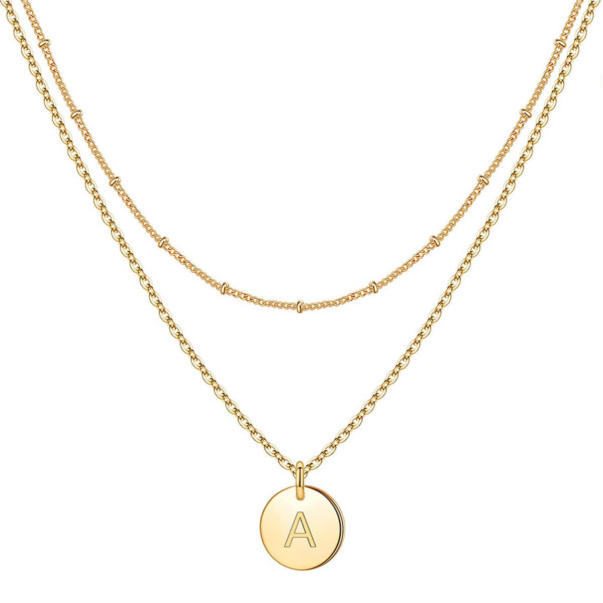 Circular 26-letter light luxury collarbone chain