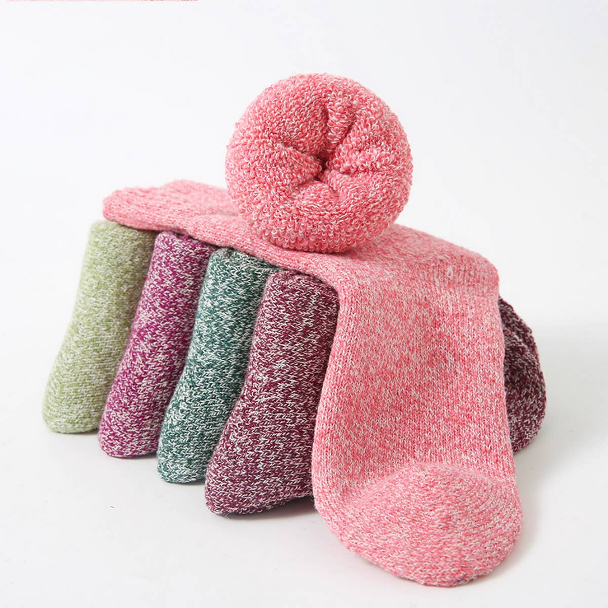 5 PAIRS PER PACK OF SOLID COLOR THICK WARM SOCKS_CWMS0695