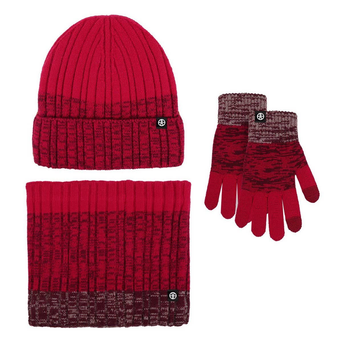 NEW KNITTED HAT, SCARF AND GLOVES THREE-PIECE SET