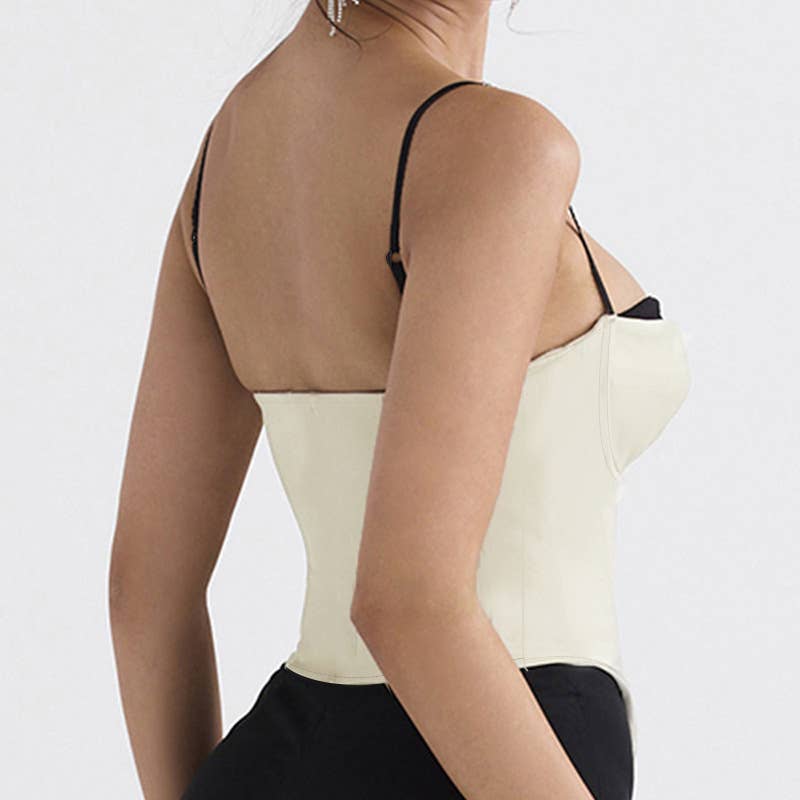 Casual matching slim fit color belt top