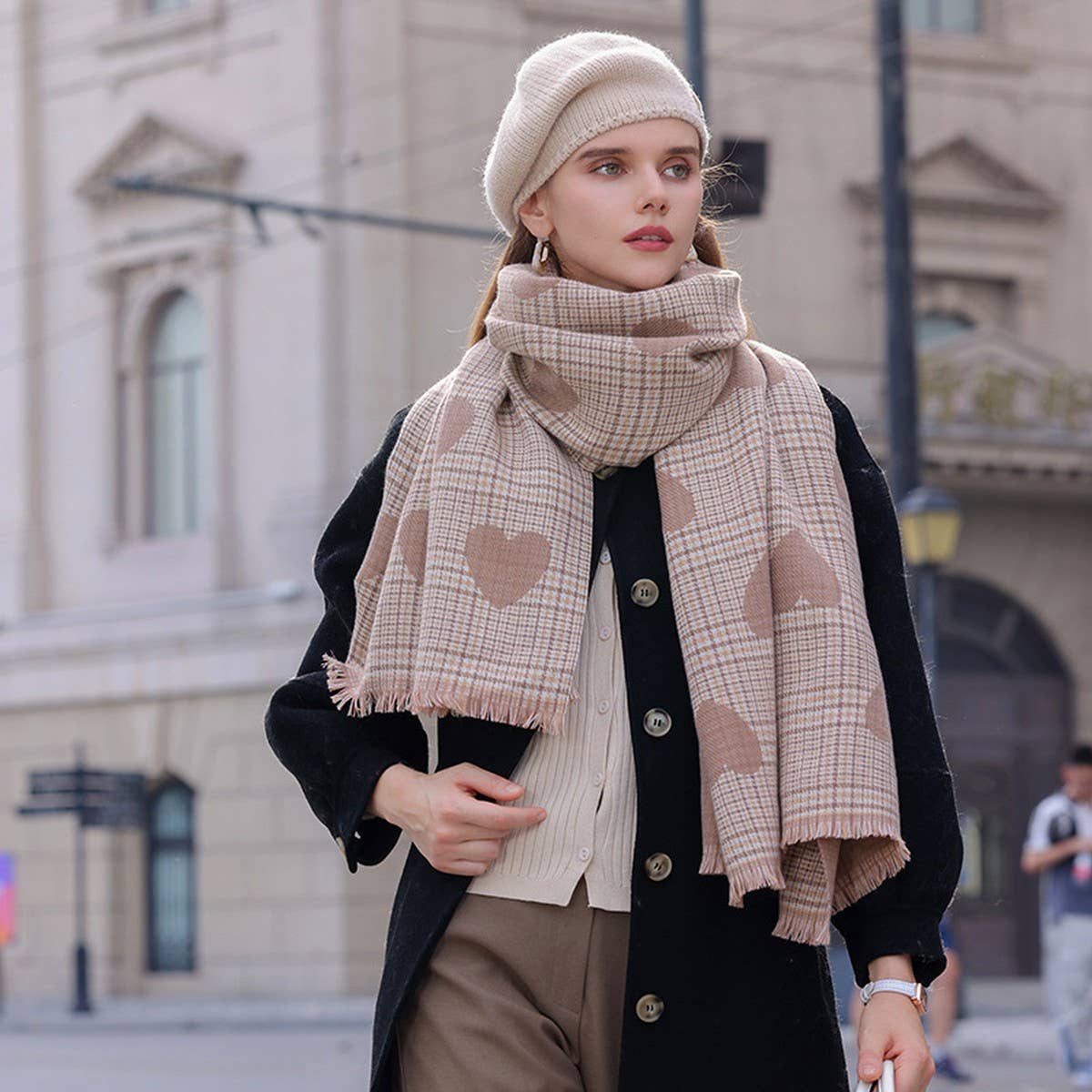 WINTER AUTUMN LOVE PATTERN WARM SHAWL SCARF