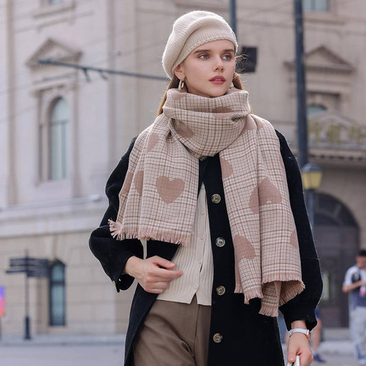WINTER AUTUMN LOVE PATTERN WARM SHAWL SCARF